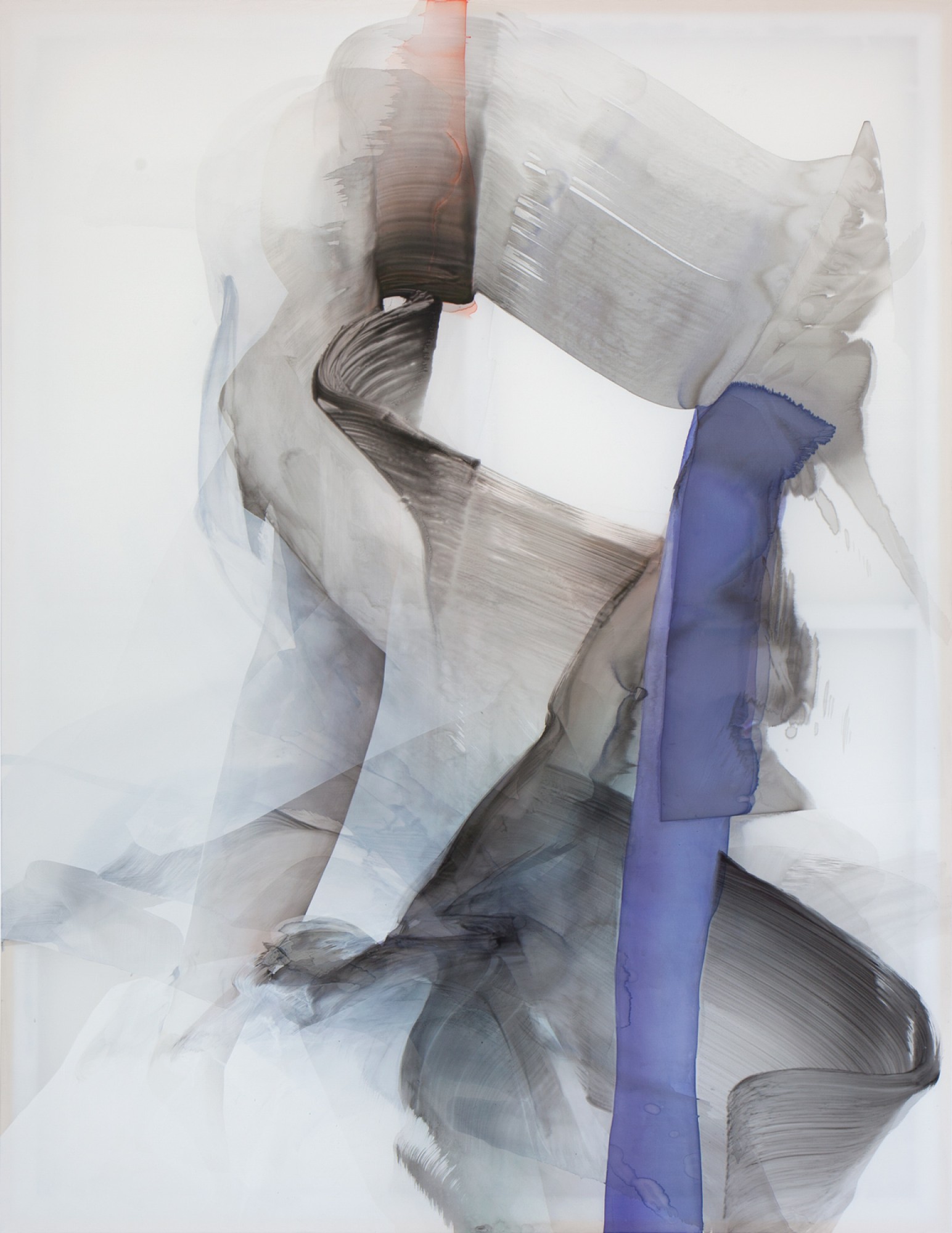 Natascha Schmitten - Ran, 2020, ink, acryl on nylon, 220 x 170 cm