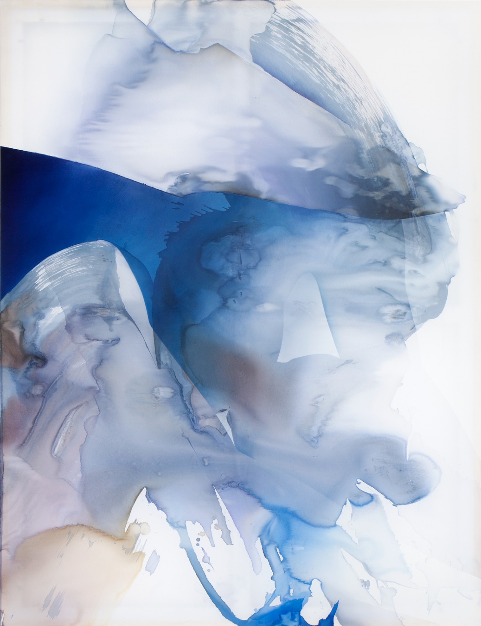 Natascha Schmitten - Stll II, 2021, ink, acrylic, oil on nylon, 170 x 130 cm